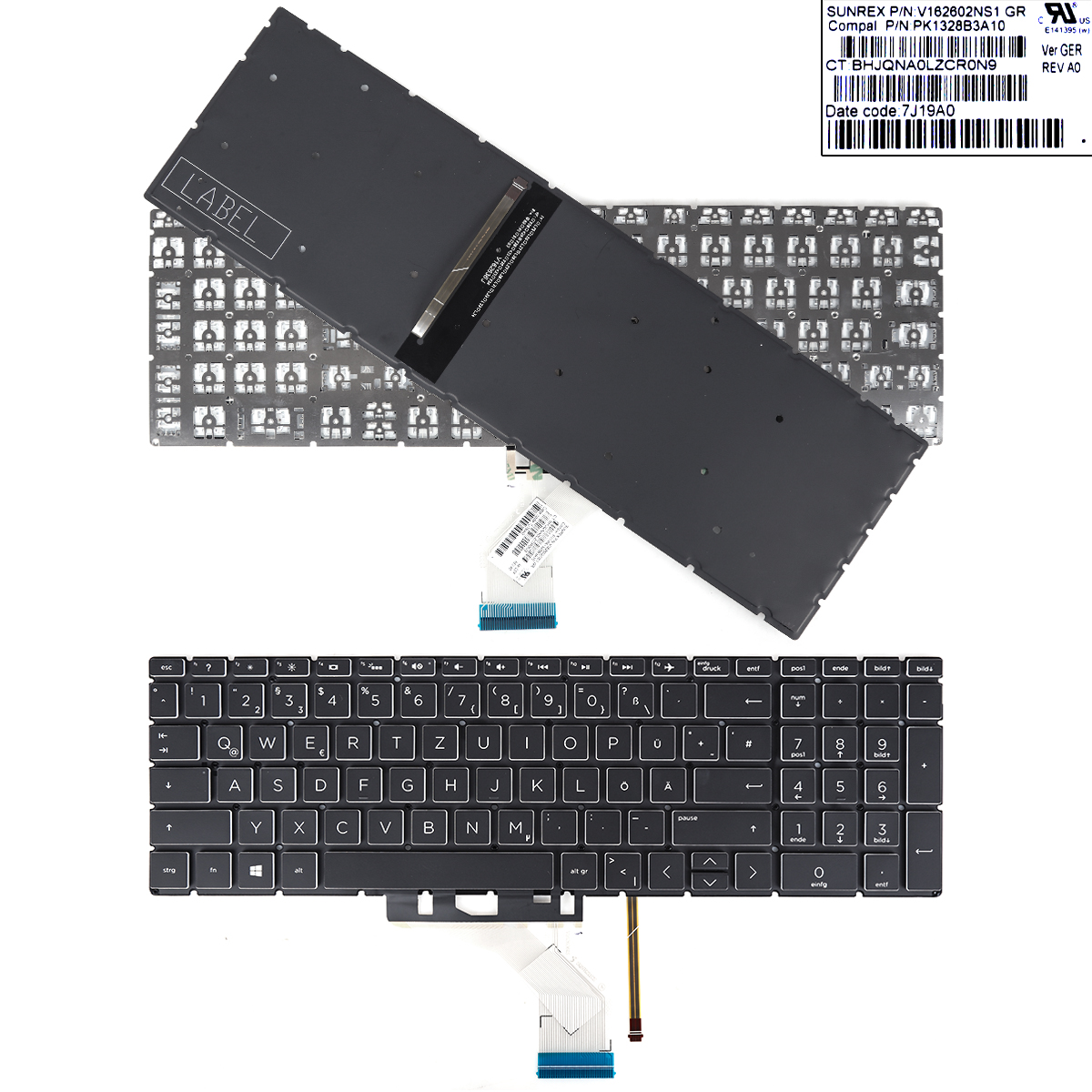 Picture of New Replacement Laptop Keyboard For HP Pavilion 15-DA 250 255 G7 Gen7 White (With Backlit Board ，Small Enter WIN8) GR Layout